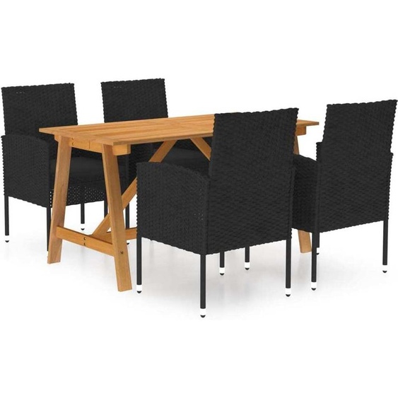 Maison Exclusive - Ensemble de salle à manger de jardin 5 pièces noir