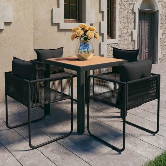 Maison Exclusive - Ensemble de salon de jardin 5 pièces en rotin PVC noir et marron
