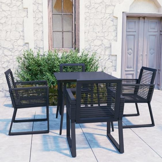 Maison Exclusive - Ensemble de salon de jardin 5 pièces en rotin PVC noir