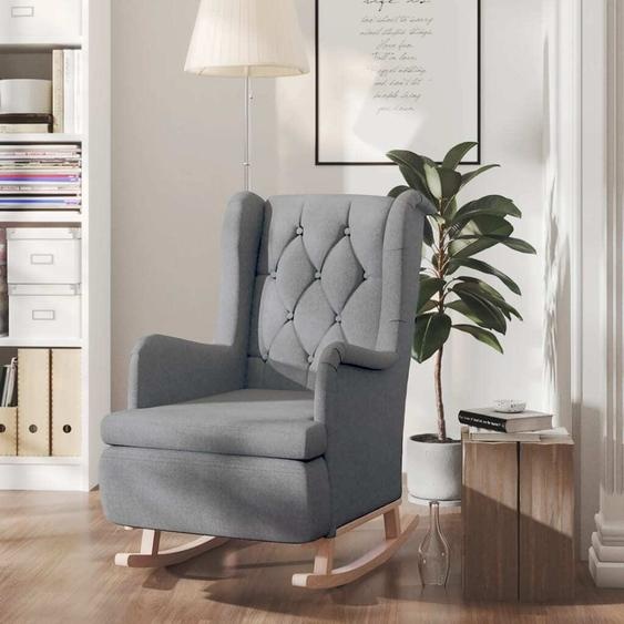 Maison Exclusive Fauteuil à bascule avec pieds en bois dhévéa gris clair