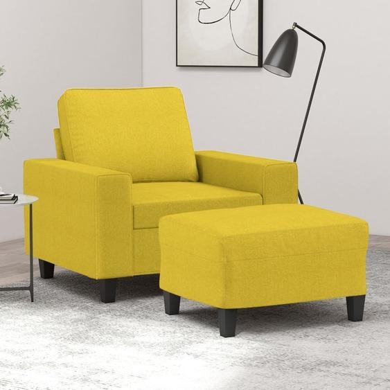 Maison Exclusive Fauteuil avec repose-pieds jaune clair 60 cm textile