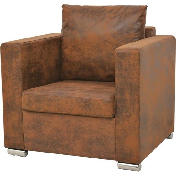 Maison Exclusive - Fauteuil marron 82 x 73 x 82 cm en similicuir suédé