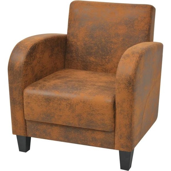 Maison Exclusive - Fauteuil Marron Similicuir daim