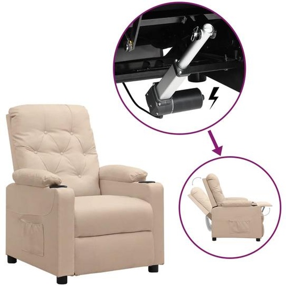 Maison Exclusive Fauteuil releveur Crème Tissu