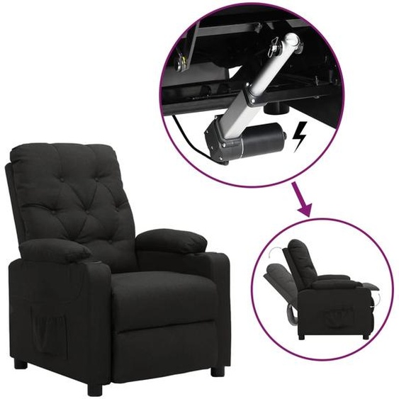 Maison Exclusive Fauteuil releveur Noir Tissu