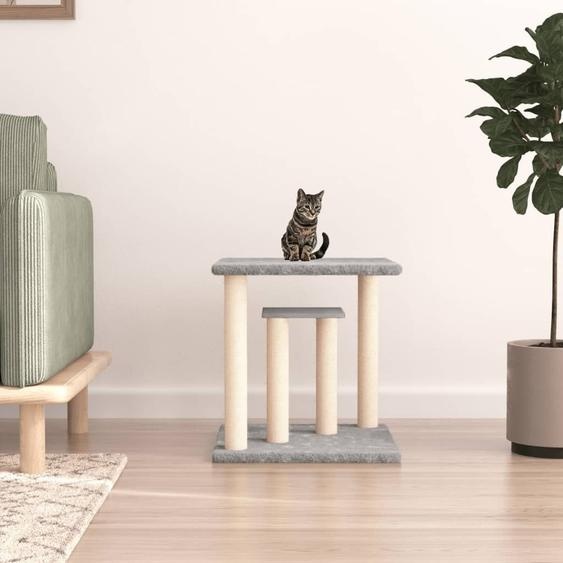 Maison Exclusive Griffoir pour chat avec plateformes gris clair 50 cm