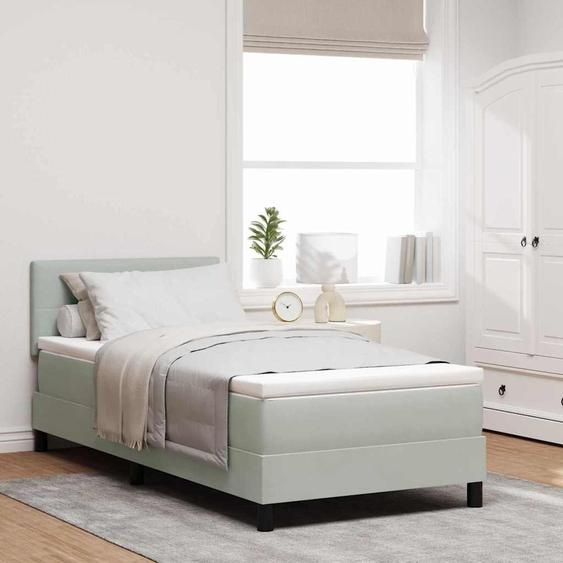 Maison Exclusive - Lit à ressort LED avec matelas Gris clair 100 x 200 cm Velours