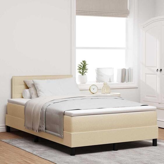 Maison Exclusive - Lit à ressorts avec matelas Crème 120 x 190 cm tissu