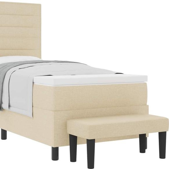Maison Exclusive - Lit à ressorts avec matelas Crème 80 x 200 cm tissu