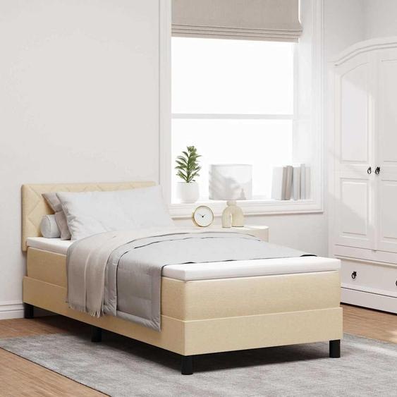 Maison Exclusive - Lit à ressorts avec matelas Crème 90 x 200 cm tissu