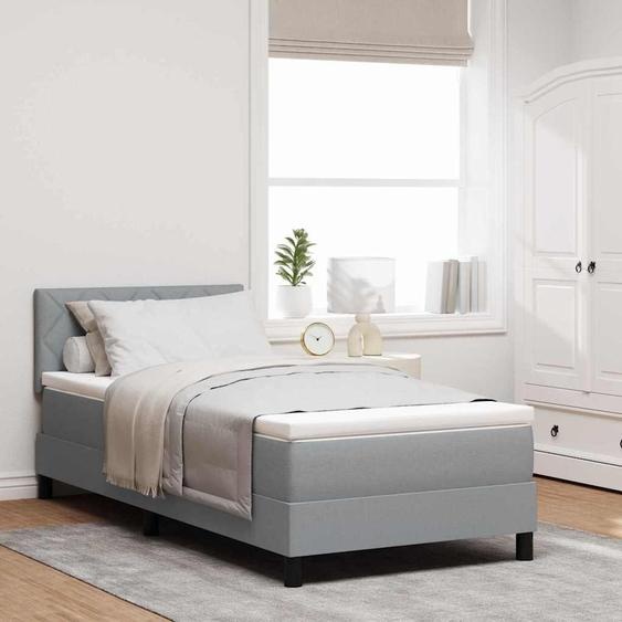Maison Exclusive - Lit à ressorts avec matelas Gris clair 90 x 200 cm tissu