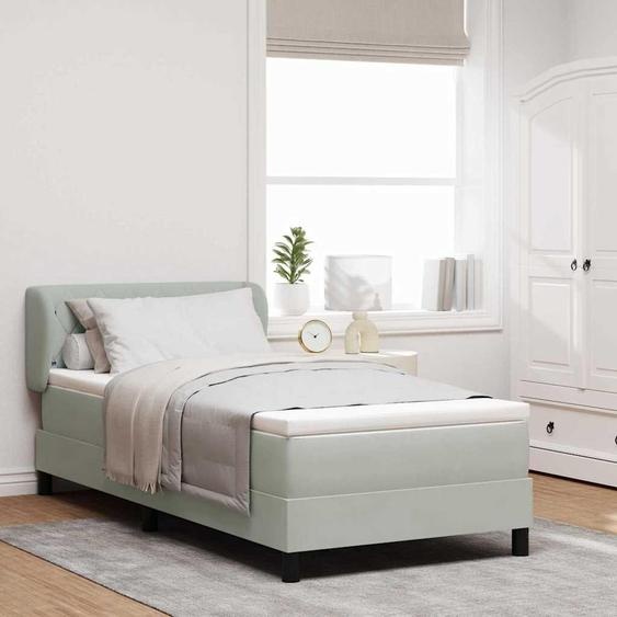 Maison Exclusive - Lit à ressorts avec matelas Gris clair 90 x 200 cm Velours