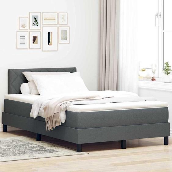 Maison Exclusive - Lit à ressorts avec matelas Gris foncé 120 x 190 cm tissu