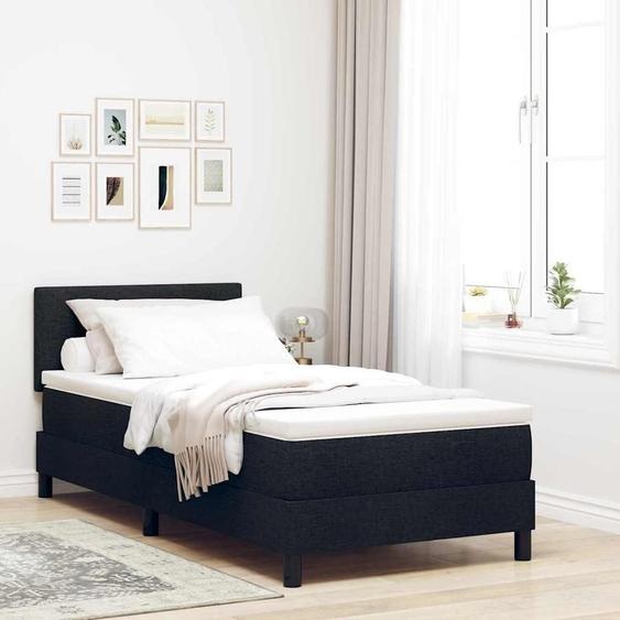 Maison Exclusive - Lit à ressorts avec matelas Noir 90 x 200 cm tissu