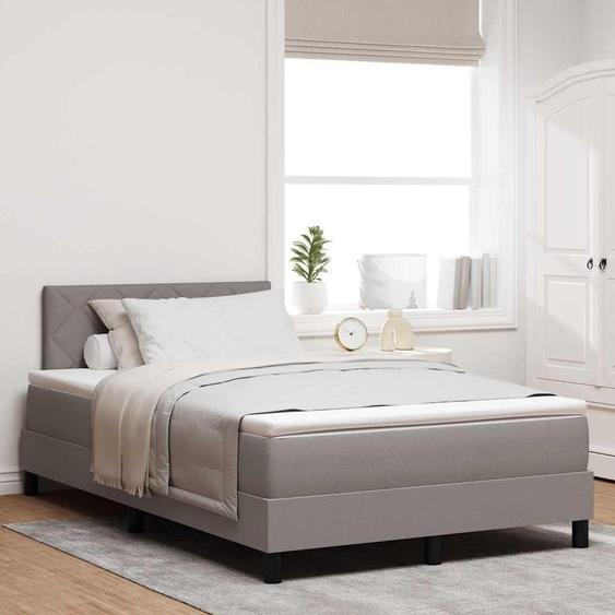 Maison Exclusive - Lit à ressorts avec matelas Taupe 120 x 190 cm tissu