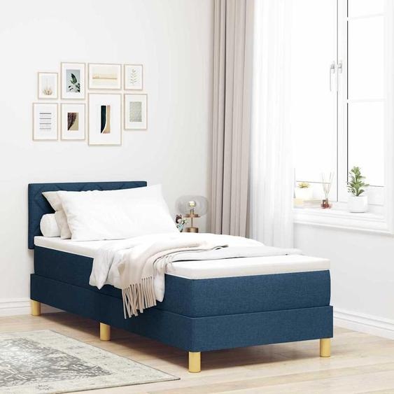 Maison Exclusive - Lit à ressorts LED avec matelas Bleu 80 x 200 cm textile