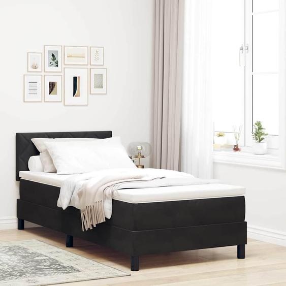 Maison Exclusive - Lit à ressorts LED avec matelas Noir 100 x 200 cm velours