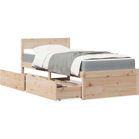 Maison Exclusive - Lit avec tiroirs et matelas 90x190 cm bois massif de pin