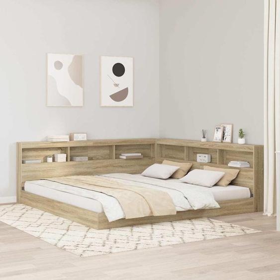 Maison Exclusive - Lit bibliothèque en chêne Sonoma 180 x 200 cm, bois dingénierie