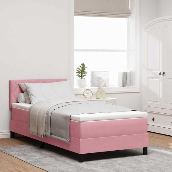Maison Exclusive - Lit boxspring à LED avec tête de lit Rosa 100 x 200 cm, velours