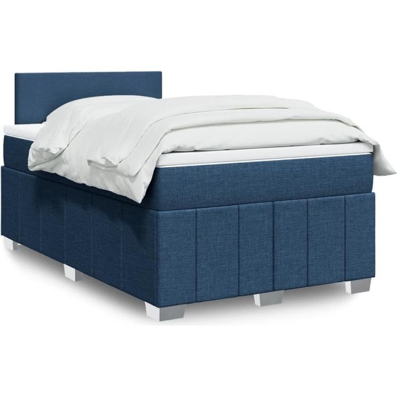 Maison Exclusive - Lit boxspring avec matelas bleu 120x200 cm tissu