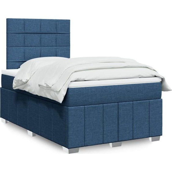Maison Exclusive - Lit boxspring avec matelas bleu 120x200 cm tissu