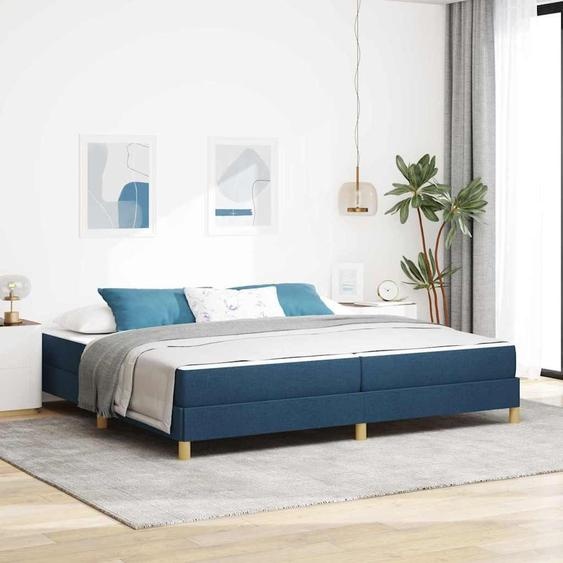 Maison Exclusive - Lit boxspring avec matelas bleu 200 x 200 cm Tissu