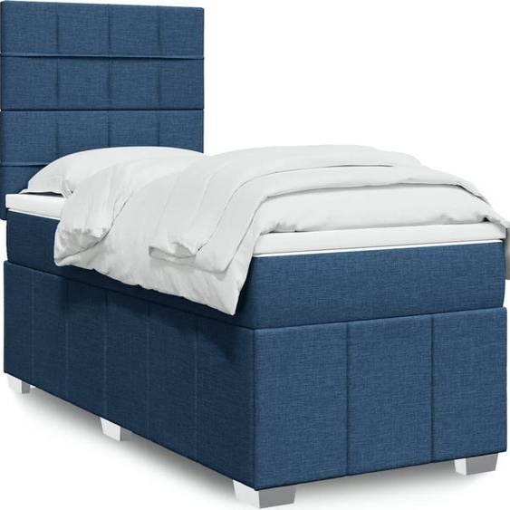 Maison Exclusive - Lit boxspring avec matelas bleu 90x200 cm tissu