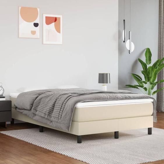 Maison Exclusive - Lit boxspring avec matelas Crème 120 x 200 cm, simili cuir