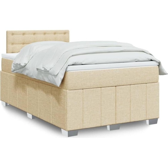 Maison Exclusive - Lit boxspring avec matelas Crème 120x200 cm Tissu