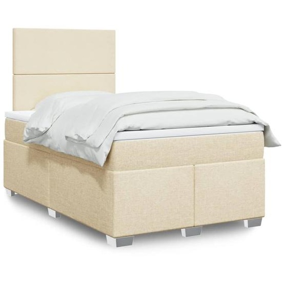 Maison Exclusive - Lit boxspring avec matelas Crème 120x200 cm Tissu