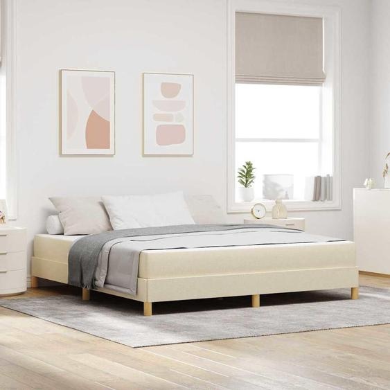 Maison Exclusive - Lit boxspring avec matelas Crème 180 x 200 cm Tissu
