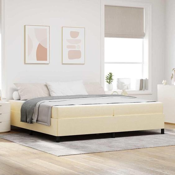 Maison Exclusive - Lit boxspring avec matelas Crème 200 x 200 cm Tissu