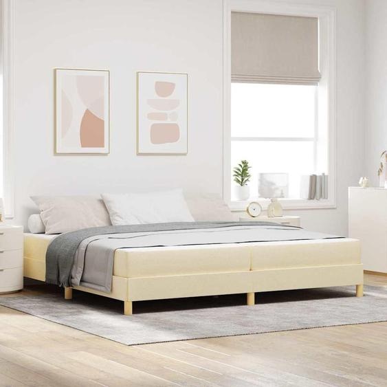 Maison Exclusive - Lit boxspring avec matelas Crème 200 x 200 cm Tissu