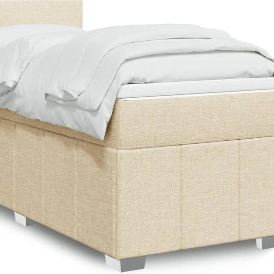 Maison Exclusive - Lit boxspring avec matelas Crème 90x200 cm Tissu