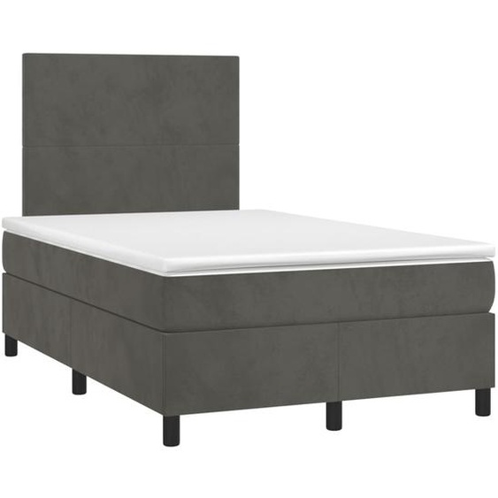 Maison Exclusive - Lit boxspring avec matelas et LED gris foncé 120x190 cm velours
