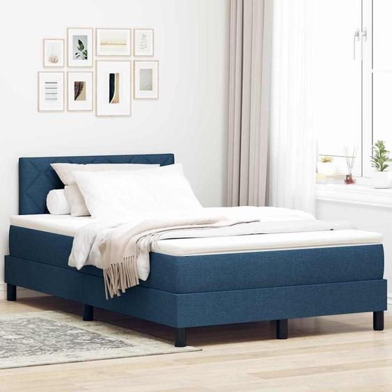 Maison Exclusive - Lit avec sommier tapissier et matelas avec tête de lit Bleu 120 x 200 cm textile