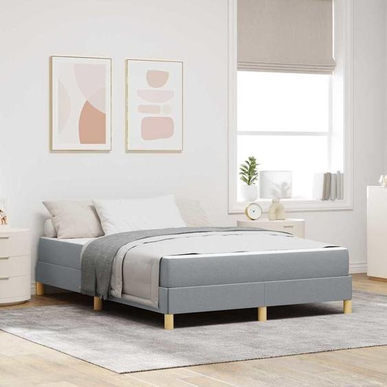Maison Exclusive - Lit boxspring avec matelas Gris clair 160 x 200 cm Tissu