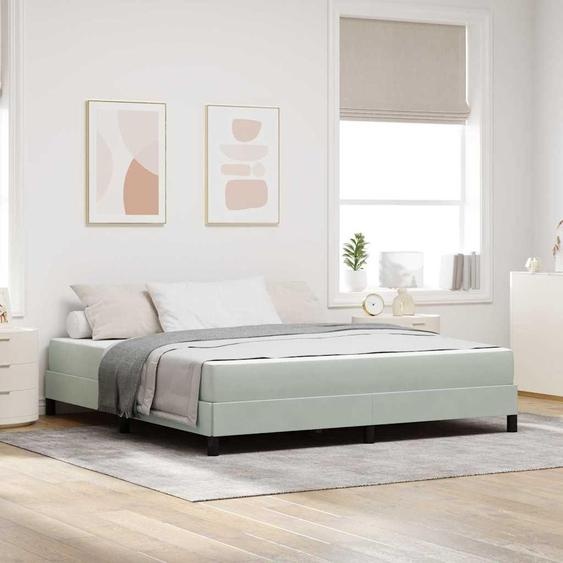 Maison Exclusive - Lit boxspring avec matelas Gris clair 180 x 200 cm Tissu