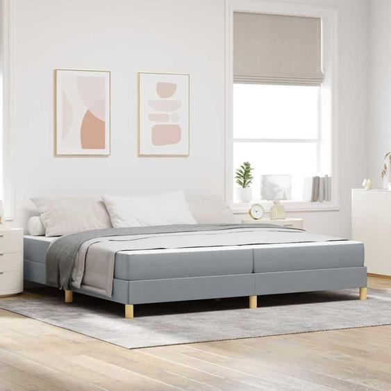 Maison Exclusive - Lit boxspring avec matelas Gris clair 200 x 200 cm Tissu