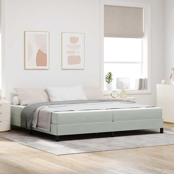 Maison Exclusive - Lit boxspring avec matelas Gris clair 200 x 200 cm Tissu