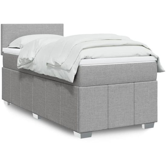 Maison Exclusive - Lit boxspring avec matelas gris clair 90x190 cm tissu