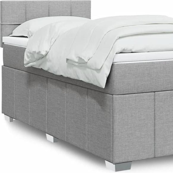 Maison Exclusive - Lit boxspring avec matelas gris clair 90x190 cm tissu