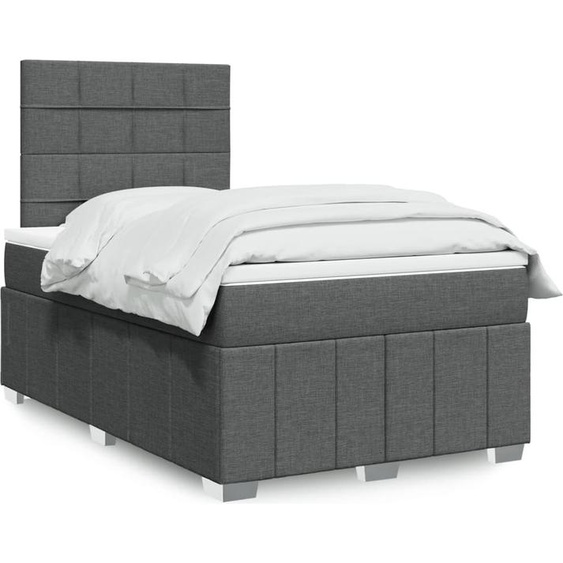 Maison Exclusive - Lit boxspring avec matelas gris foncé 120x200 cm tissu
