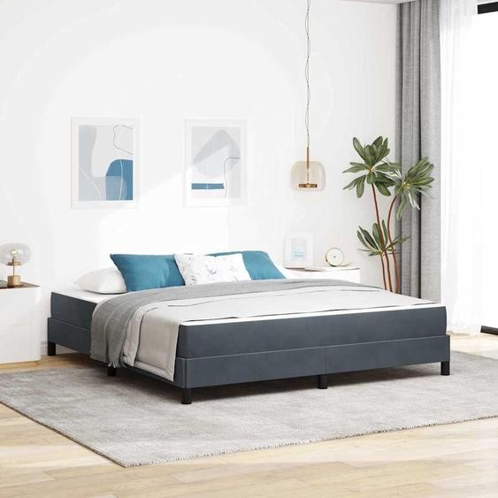 Maison Exclusive - Lit boxspring avec matelas gris foncé 180 x 200 cm tissu