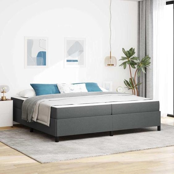 Maison Exclusive - Lit boxspring avec matelas gris foncé 200 x 200 cm tissu