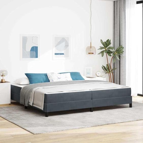 Maison Exclusive - Lit boxspring avec matelas gris foncé 200 x 220 cm tissu