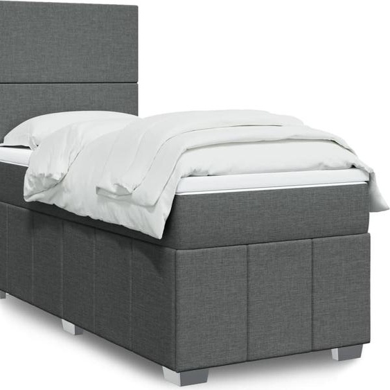 Maison Exclusive - Lit boxspring avec matelas gris foncé 90x190 cm tissu
