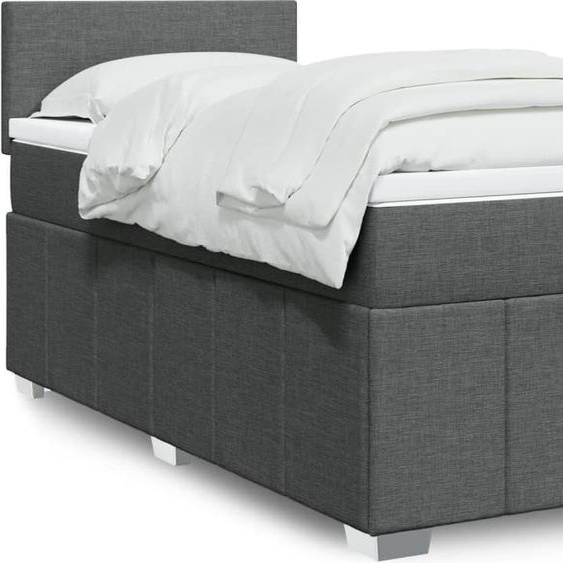 Maison Exclusive - Lit boxspring avec matelas gris foncé 90x190 cm tissu