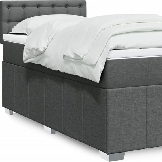 Maison Exclusive - Lit boxspring avec matelas gris foncé 90x190 cm tissu